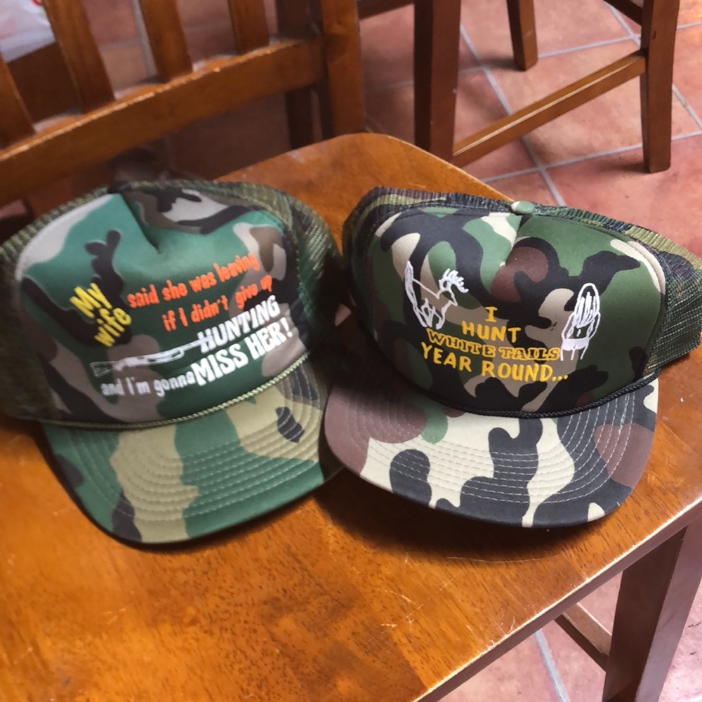 Vintage Camo Adjustable Trucker Hat.